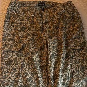 True Religion Camo Cargo Pants in Olive Green -